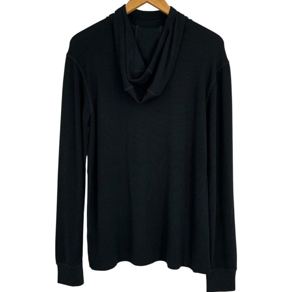 NWT Topo Designs Global Waffle Hoodie Black Long Sleeve Size M Mid Layer - Picture 4 of 12